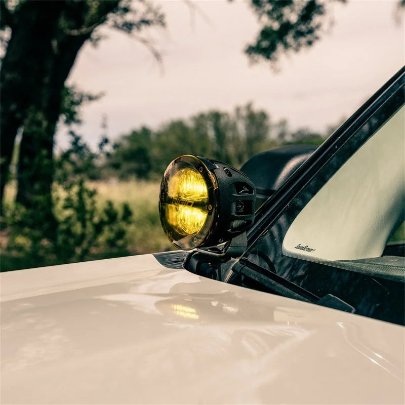 Rigid Industries 2021 Ford Bronco A-Pillar Light Mount Kit (Incl. 4In 360-Series Drive) - Side View