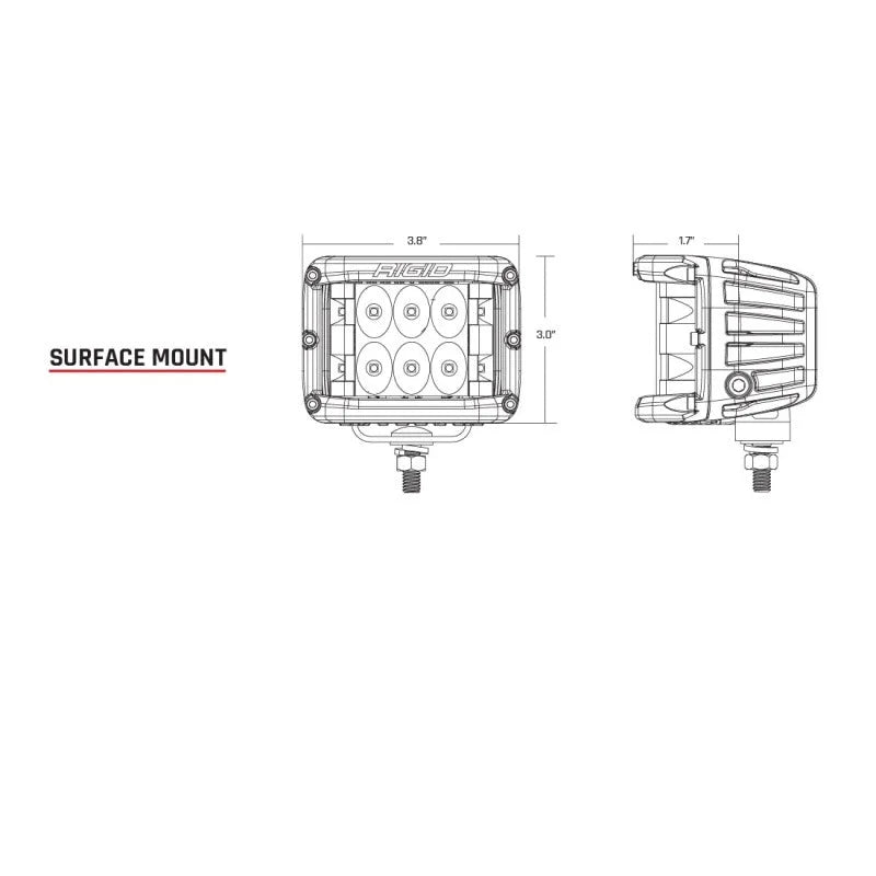 Rigid Industries 2022+ Toyota Tundra A-Pillar Lighting Kit (Fits 360-Series, D-SS Series) - Side View