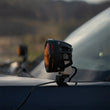 Load image into Gallery viewer, Rigid Industries 360-Series 4in Fog w/ Amber PRO Lens - White (Pair) - Side View