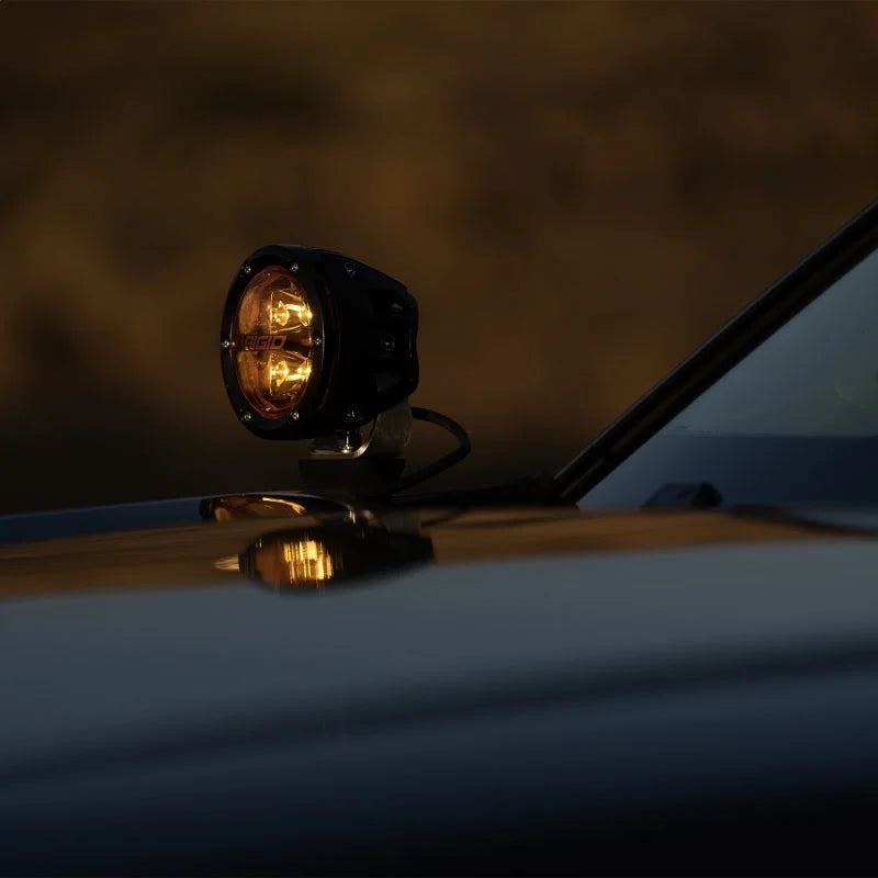 Rigid Industries 360-Series 4in Fog w/ Amber PRO Lens - White (Pair) - Installation View