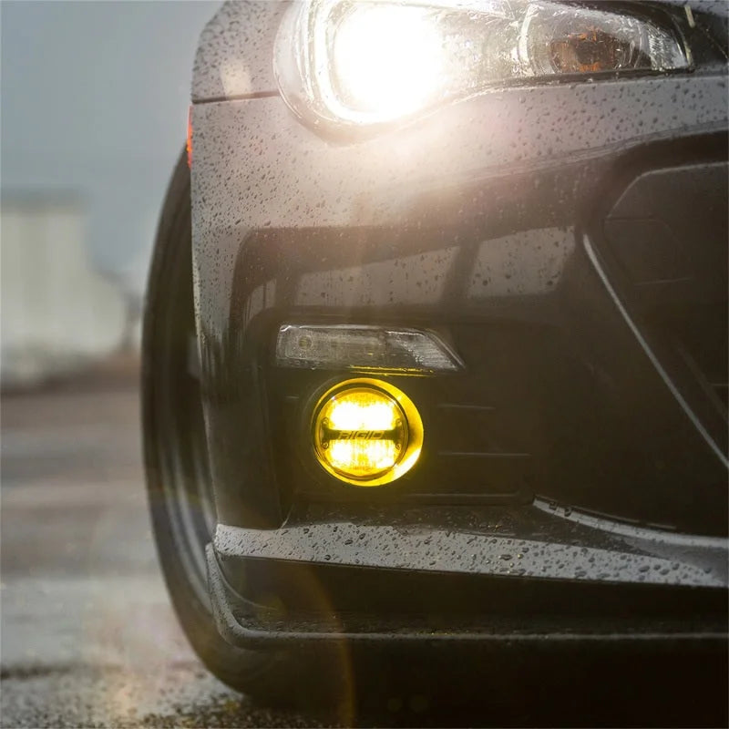 Rigid Industries 360-Series 4in LED SAE J583 Fog Light - Selective Yellow (Pair) - Side View
