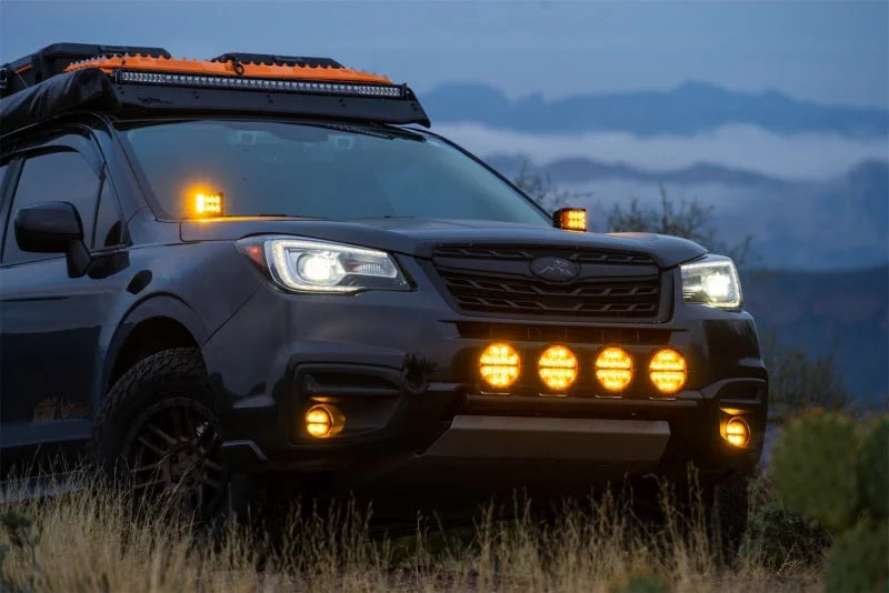 Rigid Industries 360-Series 6in SAE Fog w/ Amber PRO Lens - White (Pair) - Back View