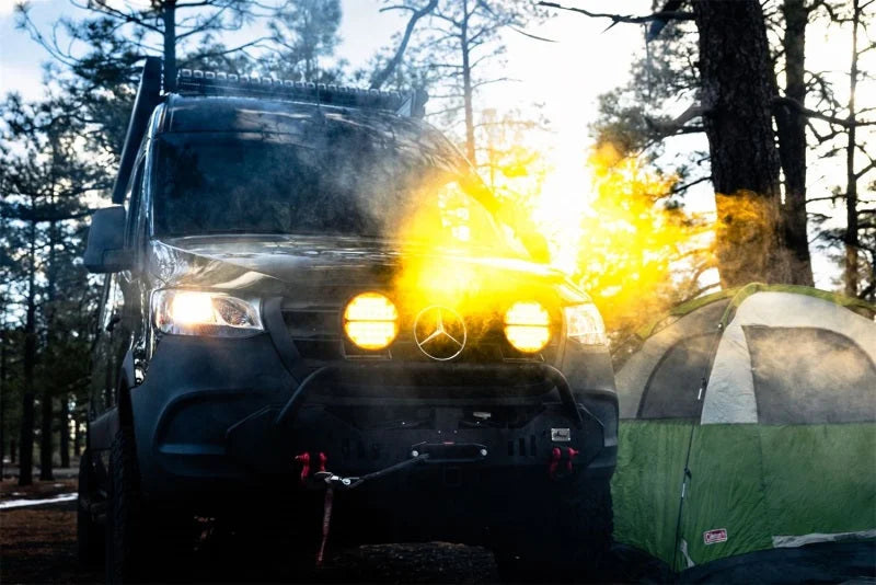 Rigid Industries 360-Series 9in LED Off-Road Spot Beam - Amber - Side View