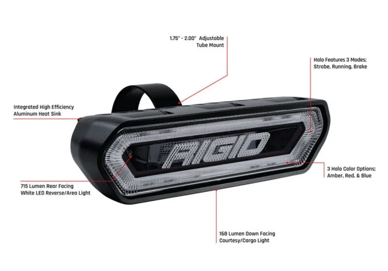 Rigid Industries Chase Tail Light Kit w/ Mounting Bracket - Red - Installation View