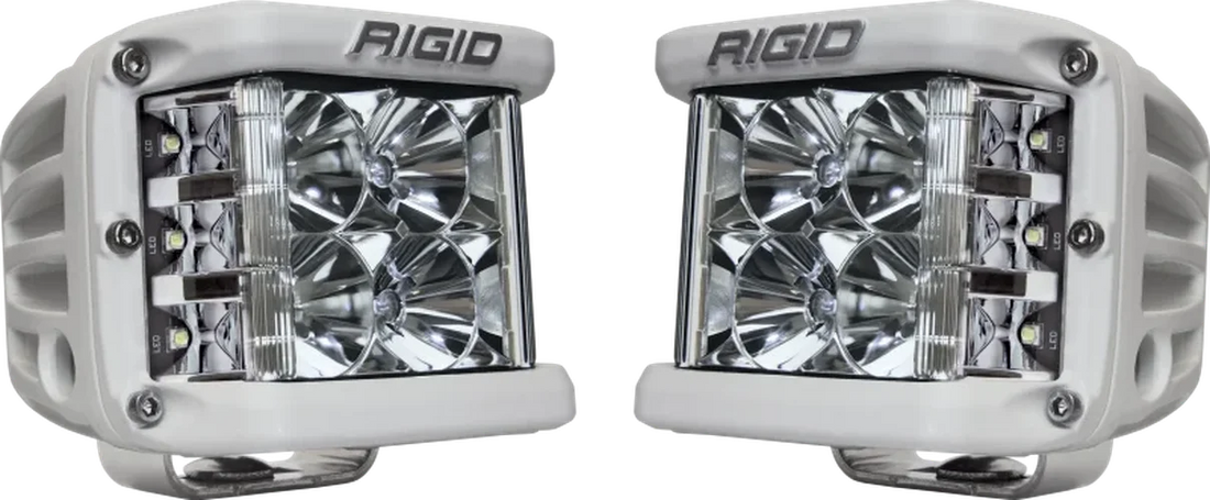 Rigid Industries D-SS - Flood - Set of 2 - White Housing - Side View