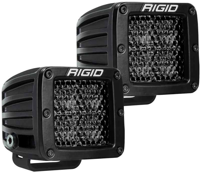 Rigid Industries D Series PRO Midnight Edition - Spot - Diffused - Pair - Side View