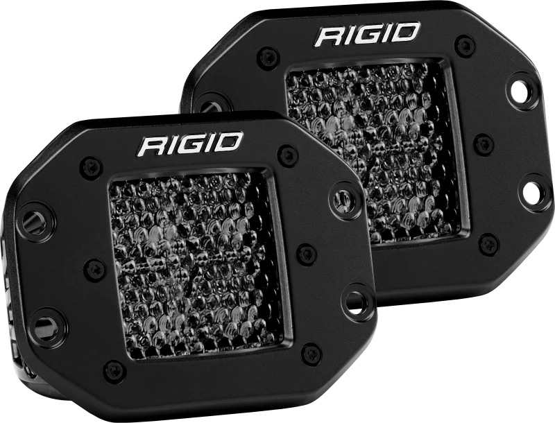 Rigid Industries D Series PRO Midnight Edition - Spot - Diffused - Pair - Back View