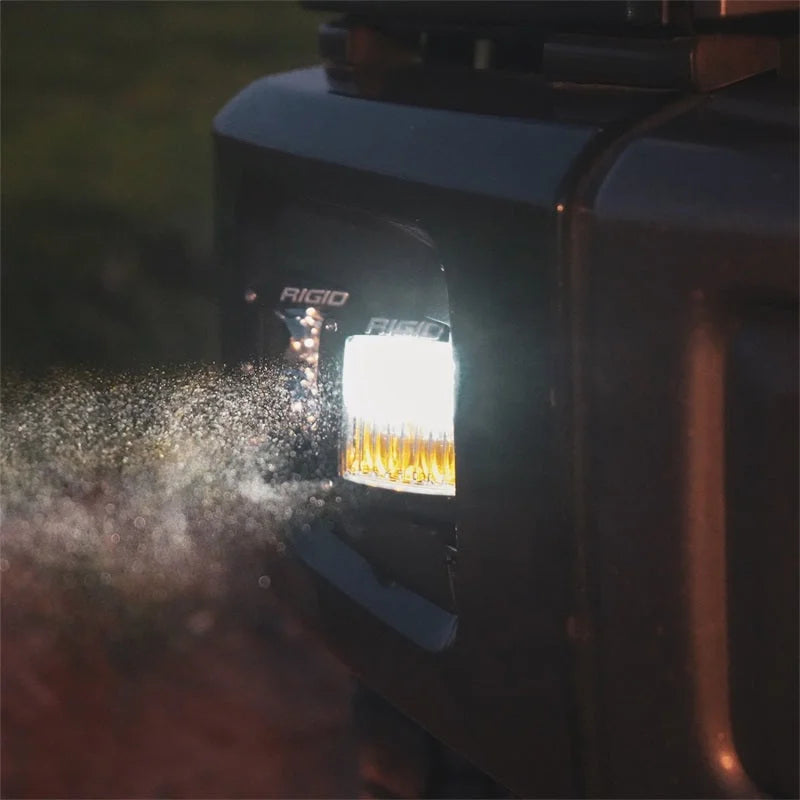 Rigid Industries D-Series SAE Fog Yellow/White Pair - Side View