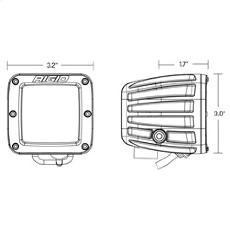 Rigid Industries D-Series Spot w/ Amber PRO Lens (Pair) - Detail View
