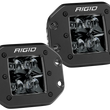 Load image into Gallery viewer, Rigid Industries D2 - Midnight Edition Flush Mount Spot Lights - Side View