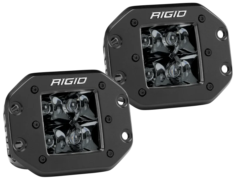 Rigid Industries D2 - Midnight Edition Flush Mount Spot Lights - Side View