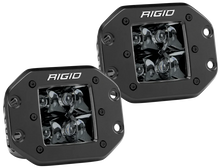 Load image into Gallery viewer, Rigid Industries D2 - Midnight Edition Flush Mount Spot Lights - Side View