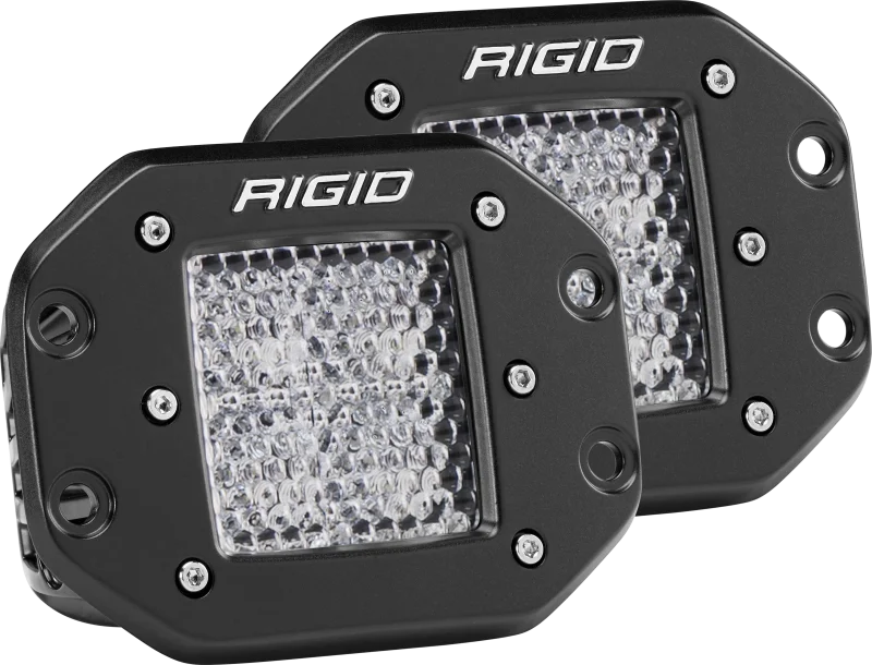 Rigid Industries Dually - Flush Mount - 60 Deg. Lens - Set of 2 - Side View