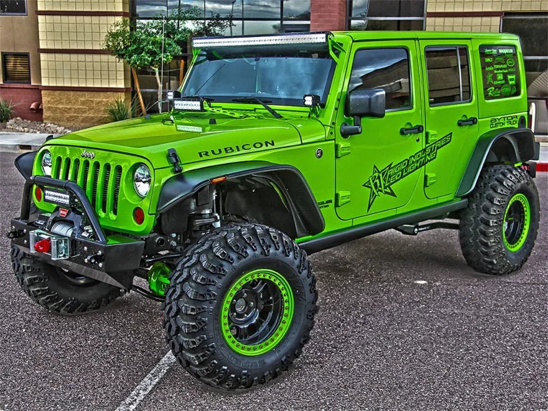 Rigid Industries Jeep JK - A-Pillar Mount Kit - Mounts set of Dually/D2 - Installation View