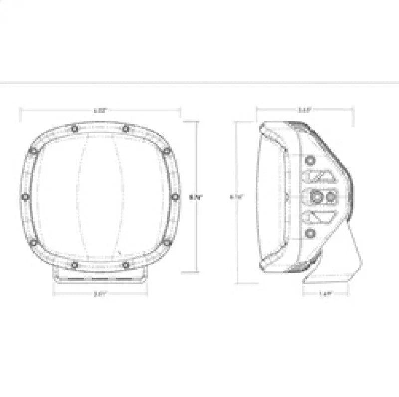Rigid Industries Light Cover for Adapt XP Amber PRO - Side View