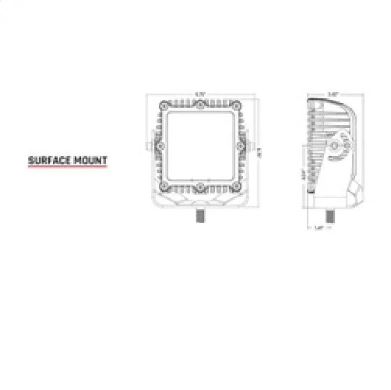 Rigid Industries Q-Series Spot w/ Amber PRO Lens - Side View