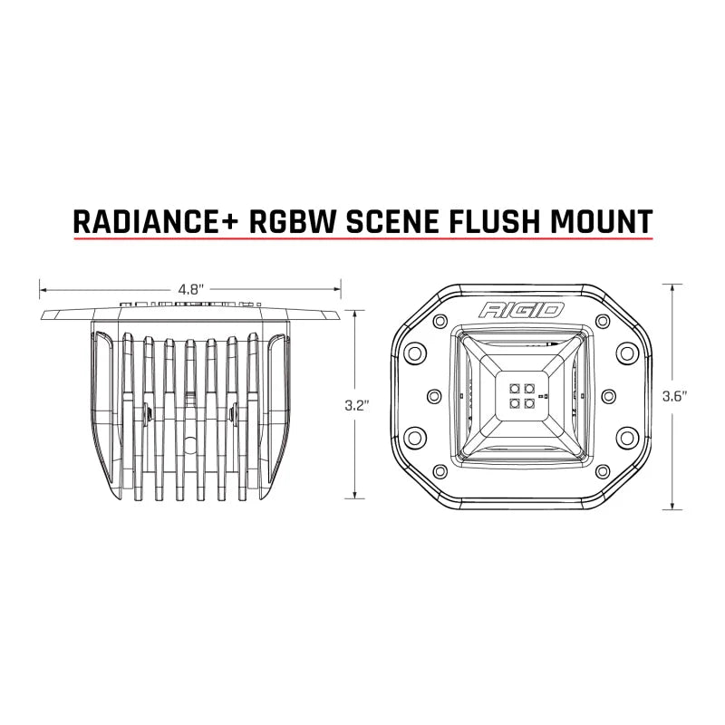 Rigid Industries Radiance+ Scene RGBW Flush Mount - Pair - Installation View