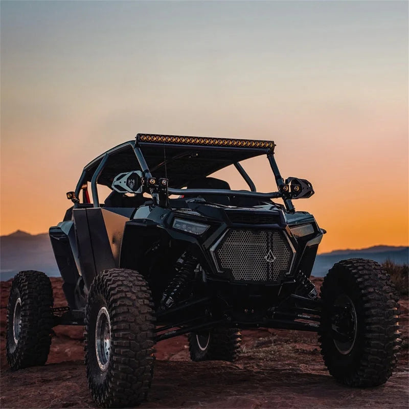 Rigid Industries Revolve Pod w/Amber Trim Ring - Pair - Back View