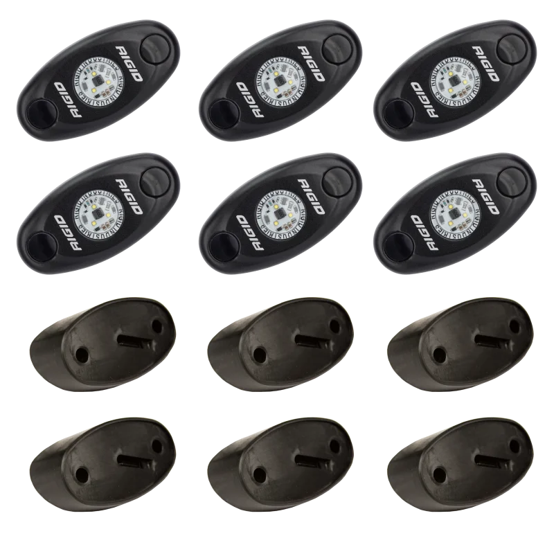 Rigid Industries Rock Light Kit- Cool White (6 lights) - Back View