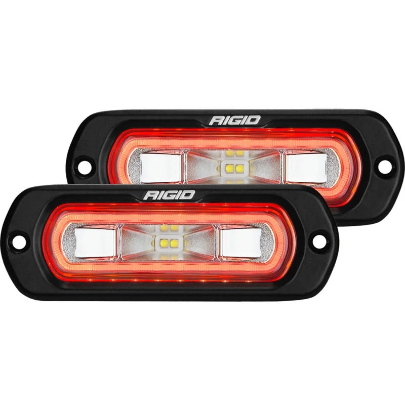 Rigid Industries SR-L Series Flush Mount LED Spreader Pair w/ Red Halo - Universal - Main Product View