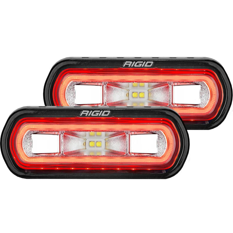 Rigid Industries SR-L Series Surface Mount LED Spreader Pair w/ Red Halo - Universal - Main Product View