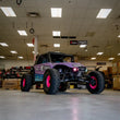 Load image into Gallery viewer, Rigid Industries x SHREDDY 360-Series 4in Lights w/Wt Bcklght (2) + 6 Covers (2 Pink/2 Teal/2 Blk) - Installation View