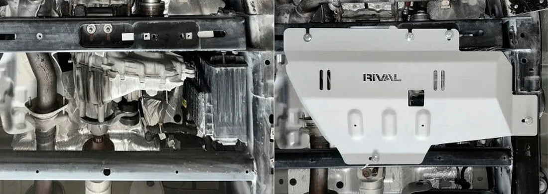 Rival 4x4 Aluminum Transfer Case Skid Plate fits 2015+ Ford F150 ECOBOOST Only - Detail View