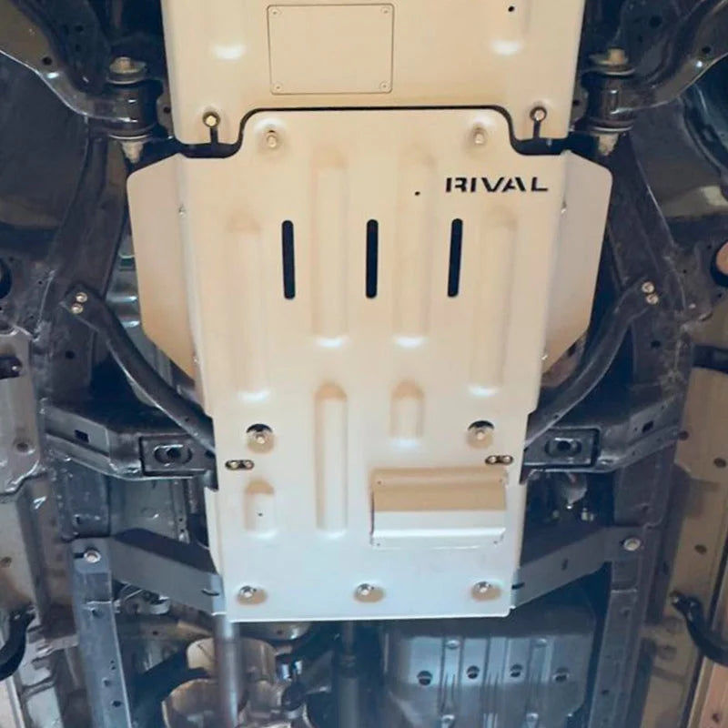 Rival 4x4 Aluminum Transmission Transfer Case Catalytic Converter Skid Plate fits 2010-2024 Toyota 4RUNNER - Side View