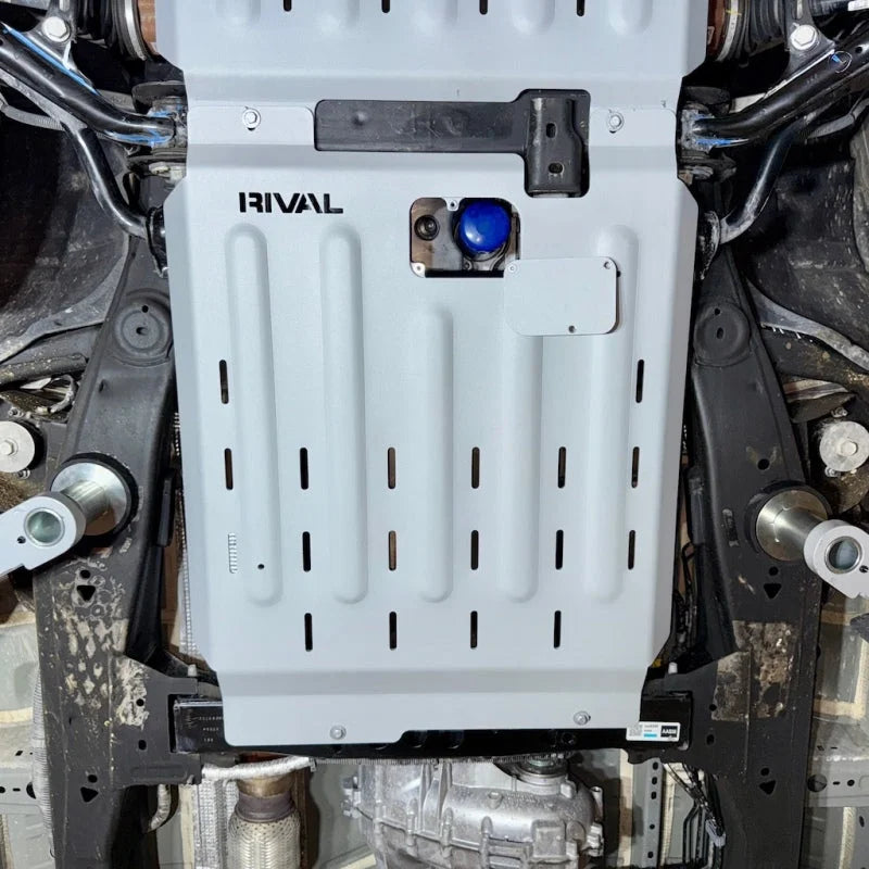 Rival 4x4 Catalytic Converter Skid Plate fits 2019-2026 Chevrolet Silverado - Installation View