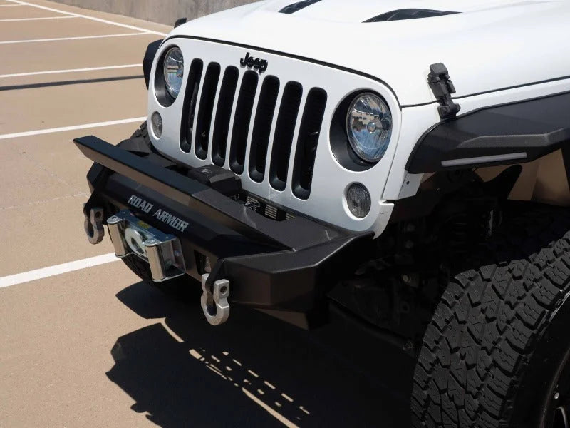 Road Armor 07-18 Jeep Wrangler JK Stealth Front Fender Flare Body Armor w/LED DRL - Tex Blk - Side View