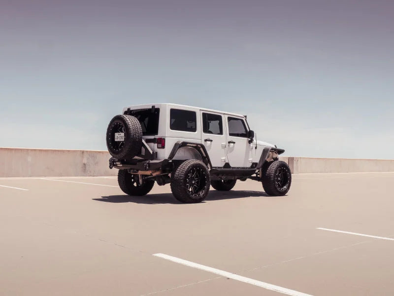 Road Armor 07-18 Jeep Wrangler JKU 4DR Stealth Rear Fender Flare Body Armor - Tex Blk - Side View