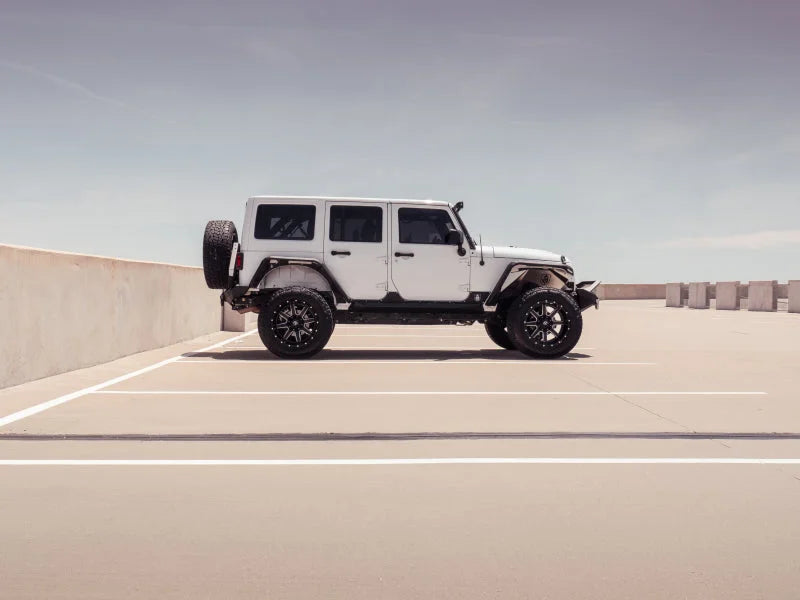 Road Armor 07-18 Jeep Wrangler JKU 4DR Stealth Rear Fender Flare Body Armor - Tex Blk - Installation View