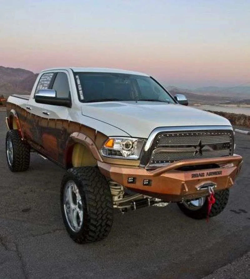 Road Armor 10-18 Ram 2500 Stealth Front Winch Bumper w/Pre-Runner Guard - Tex Blk - Side View