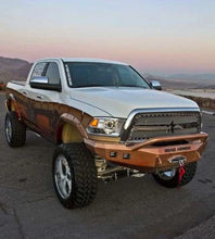 Load image into Gallery viewer, Road Armor 10-18 Ram 2500 Stealth Front Winch Bumper w/Pre-Runner Guard - Tex Blk - Side View