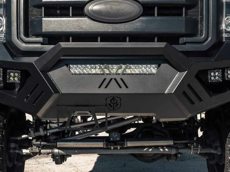 Road Armor 11-16 Ford F-250 SPARTAN Front Bumper Bolt-On Pre-Runner Guard - Tex Blk - Installation View