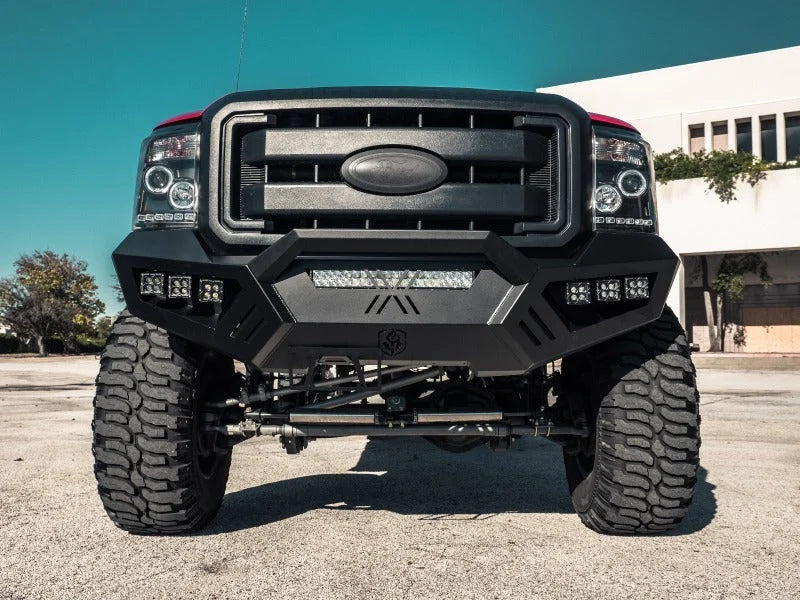 Road Armor 11-16 Ford F-250 SPARTAN Front Bumper - Tex Blk - Installation View
