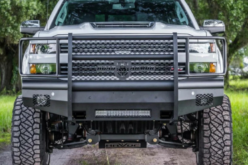 Road Armor 15-19 Chevy 2500 Vaquero Front Bumper Full Guard - Tex Blk - Main Product View