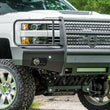 Load image into Gallery viewer, Road Armor 15-19 Chevy 2500 Vaquero Front Bumper Full Guard - Tex Blk - Side View