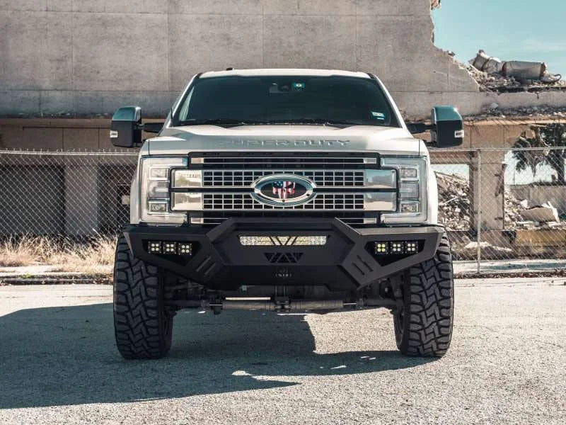 Road Armor 17-20 Ford F-250 SPARTAN Front Bumper Bolt-On Pre-Runner Guard - Tex Blk - Side View