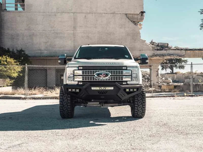 Road Armor 17-20 Ford F-250 SPARTAN Front Bumper Bolt-On Pre-Runner Guard - Tex Blk - Back View
