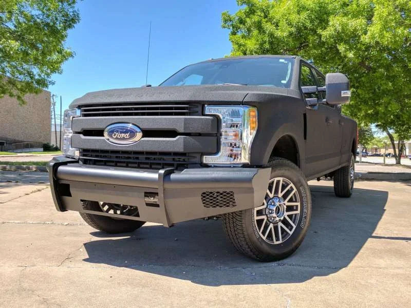 Road Armor 17-20 Ford F-250 Vaquero Front Non-Winch Bumper - Tex Blk - Detail View