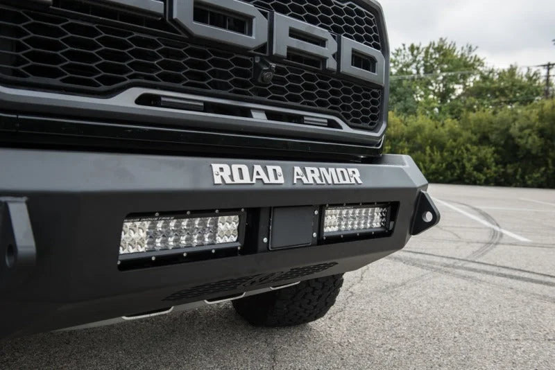 Road Armor 17-20 Ford Raptor Stealth Front Non-Winch Bumper - Tex Blk - Side View
