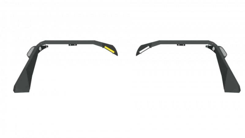 Road Armor 18-21 Jeep Wrangler JL Stealth Wide Front Fender Flare Body Armor w/LED DRL - Tex Blk