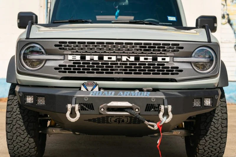 Road Armor 2021+ Ford Bronco Stealth Front Winch Bumper - Tex Blk - Side View