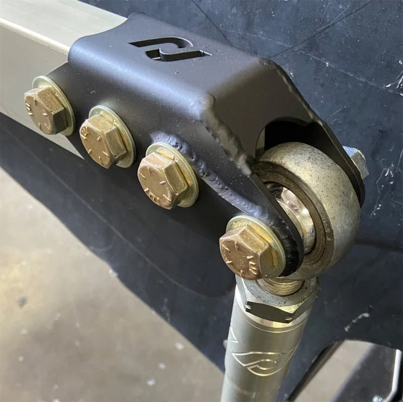 RockJock Antirock Double Sheer End Link Bracket Kit for PreRunner Arms Chromoly w/ Hardware - Side View