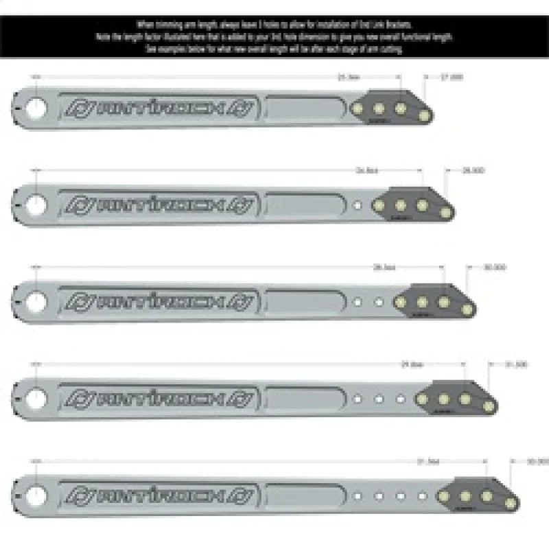 RockJock Billet Aluminum Antirock Pre-Runner Sway Bar Arms (33.67in OAL 35 spline) w/ Hardware - Back View