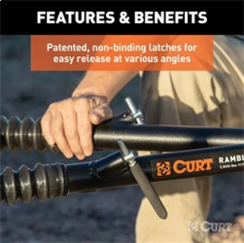 RockJock Curt Rambler Steel RV Tow Bar 7500lbs 2in Shank - Installation View