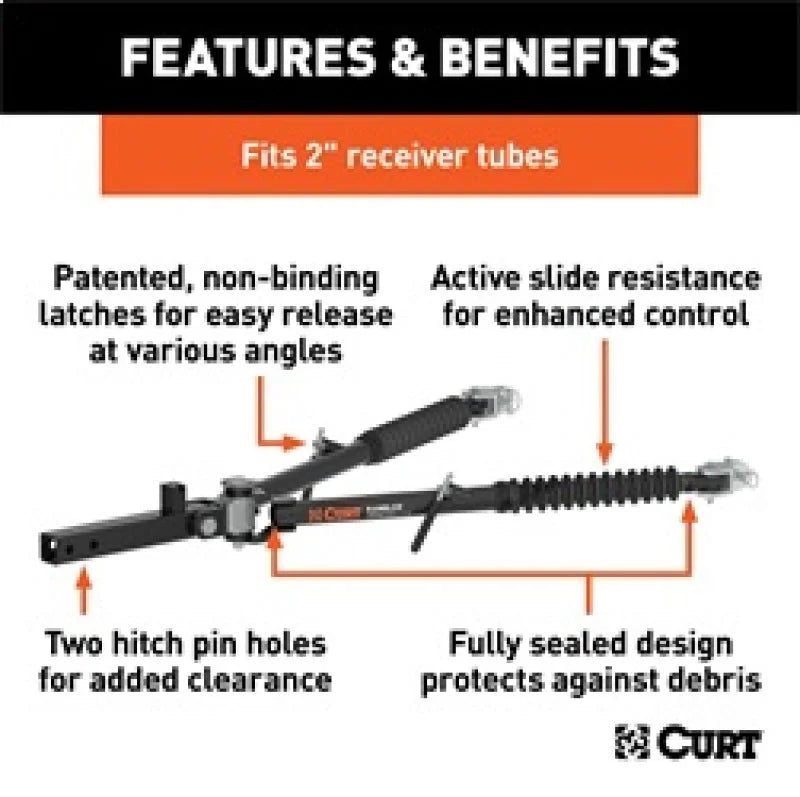 RockJock Curt Rambler Steel RV Tow Bar 7500lbs 2in Shank - Additional View 6