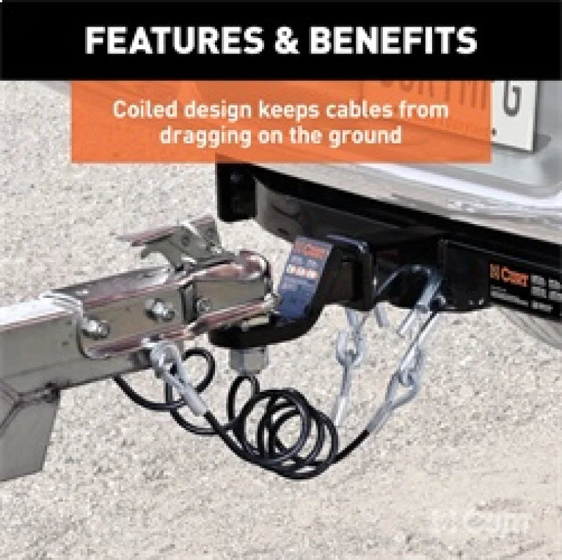 RockJock Curt Towing Safety Cable Kit 44 1/2in Long w/ 2 Snap Hooks 5000lbs 2-Pack - Additional View 5