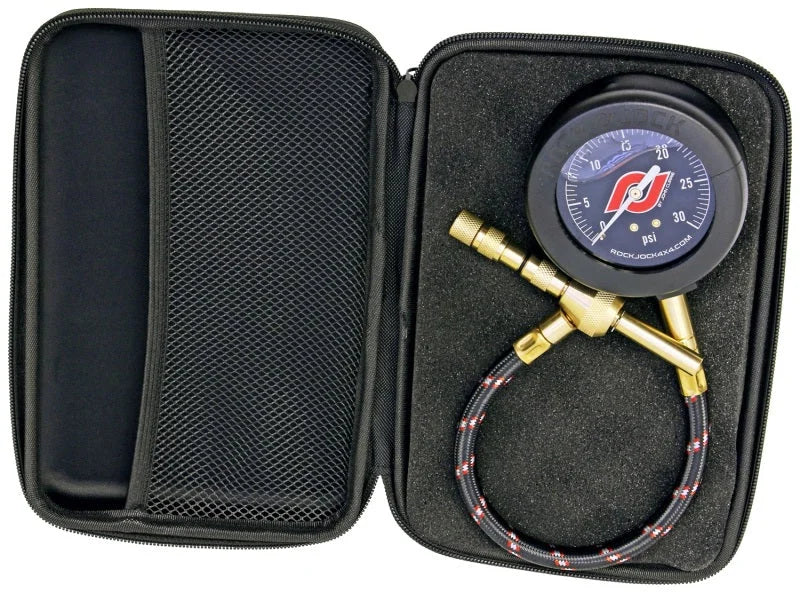 RockJock Elite Analog Tire Deflator 3in Stainless Steel Liquid Filled Gauge Beadlock Friendly - Installation View